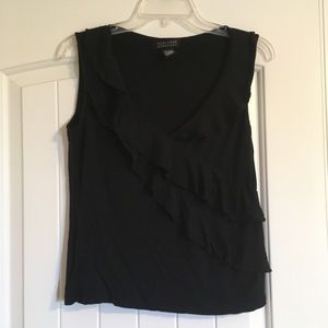 Black ruffle tank
